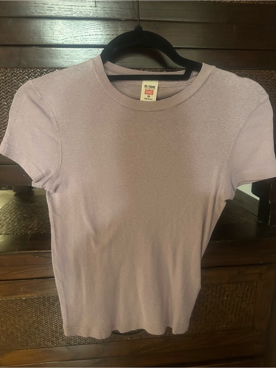 Re/Done Tops - Re/Done Pastel Lilac Short Sleeve Crewneck Tee